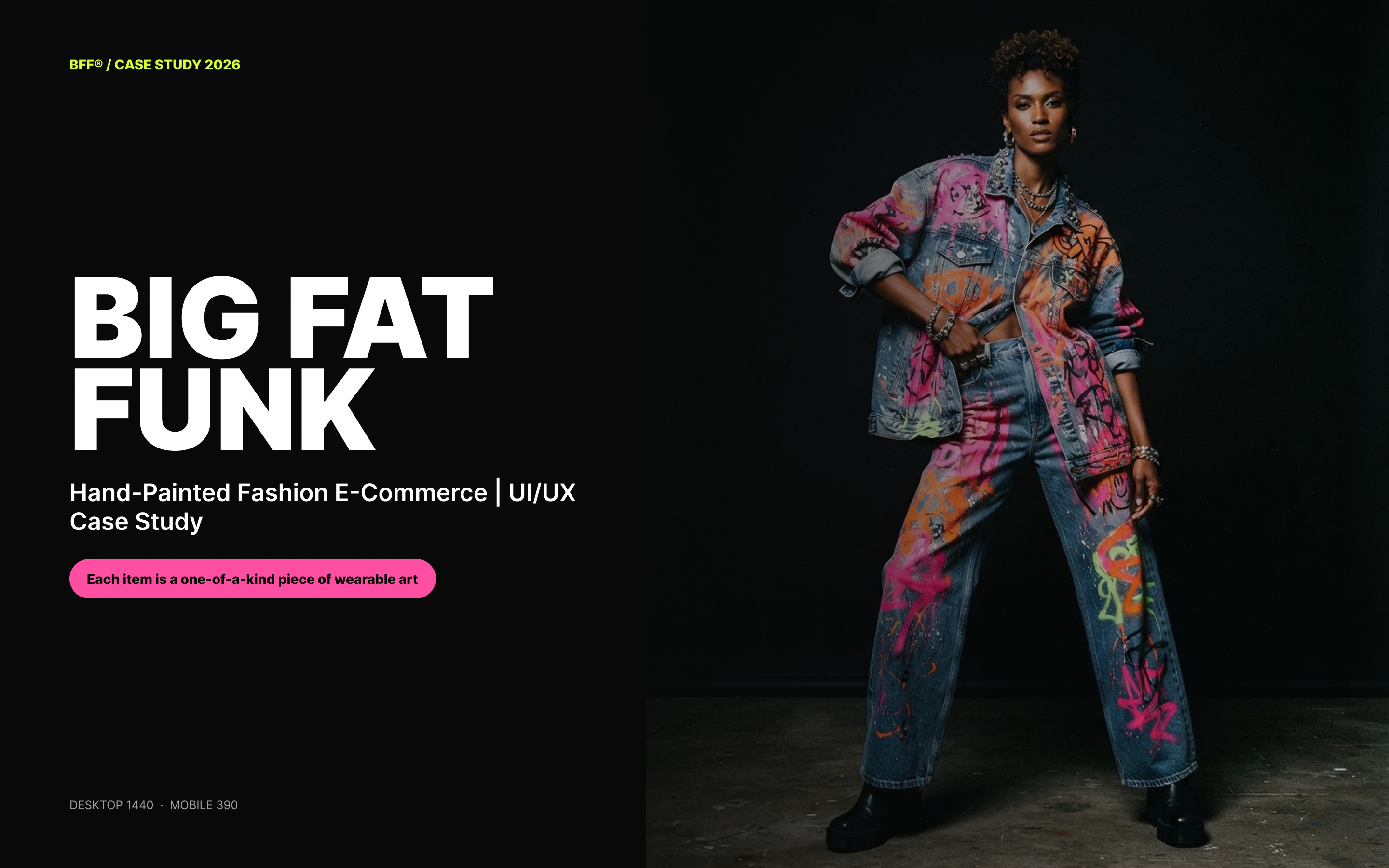 Big Fat Funk: hand-painted fashion e-commerce case study hero