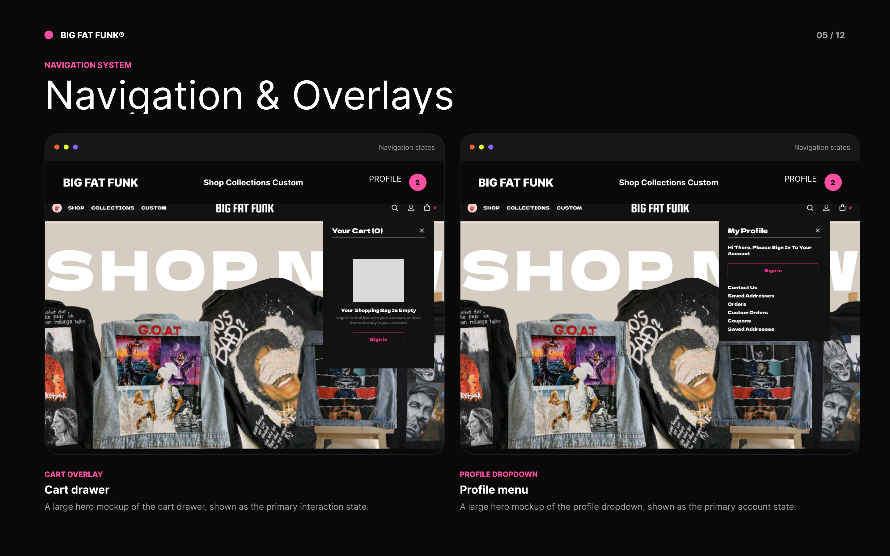 Navigation and overlays